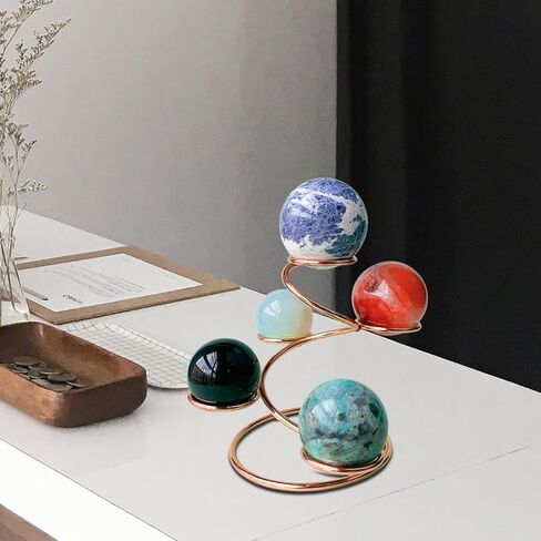Crystal Ball Metal Holder Stable Multiuse Housewarming Gifts Crystal Ball Stand Spheres Metal Holder for Hotel Living Room, Rose Gold in Kuwait