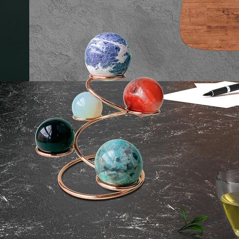 Crystal Ball Metal Holder Stable Multiuse Housewarming Gifts Crystal Ball Stand Spheres Metal Holder for Hotel Living Room, Rose Gold in Kuwait