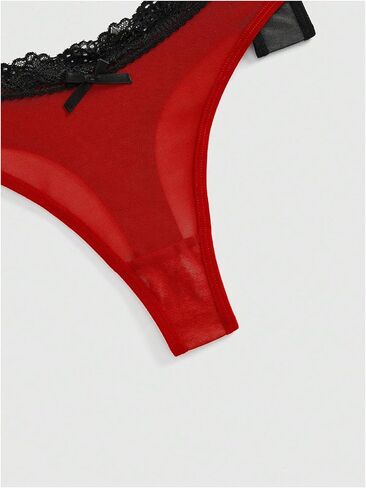 WDIRARA Women's 3 Pack Leopard Lace Trim Briefs Low Rise Panties Underwear in Saudi Arabia