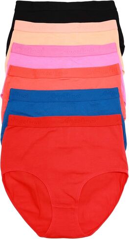 Angelina Women's Assorted Cotton High Waist Briefs Panties (6 OR 12-Pack) in Saudi Arabia