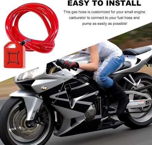 أنبوب خرطوم خط الوقود الملون، 0.2 بوصة (5 مم) أنبوب خط وقود الغاز المطاطي المرن المضاد للتآكل، أنبوب خرطوم زيت الغاز البنزين بديل لأنابيب الدراجات النارية ATV الترابية (أحمر) in Kuwait