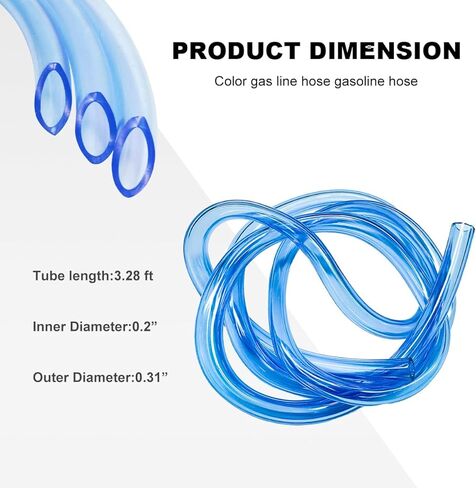Colorful Fuel Line Hose Tube, 0.2"(5mm) ID Flexible Anti-Corrosion Rubber Gas Fuel Line Tube, Petrol Gas Oil Hose Pipe Vacuum Tubing Replacement for Motorcycle ATV Dirt Bike (Red) in Saudi Arabia