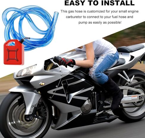 Colorful Fuel Line Hose Tube, 0.2"(5mm) ID Flexible Anti-Corrosion Rubber Gas Fuel Line Tube, Petrol Gas Oil Hose Pipe Vacuum Tubing Replacement for Motorcycle ATV Dirt Bike (Red) in Saudi Arabia