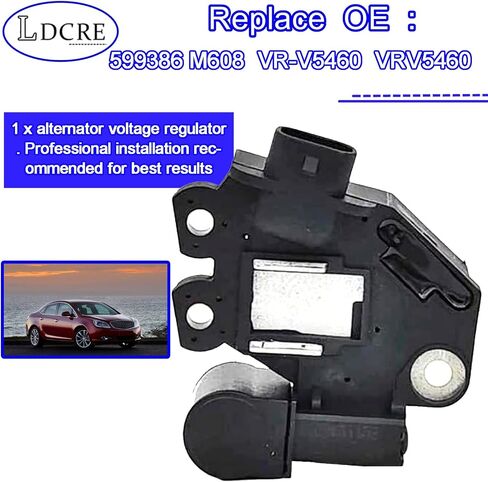 Alternator Voltage Regulator 13.8V RVC Type - Compatible with Chevy Equinox, Cruze, Camaro, Captiva, Trax, GMC Terrain, Buick Encore, Regal, LaCrosse, Saab 9-5 - Replaces VR-V5460, M608 in Saudi Arabia