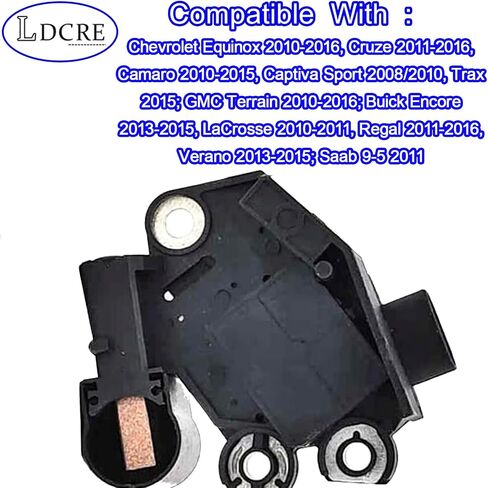 Alternator Voltage Regulator 13.8V RVC Type - Compatible with Chevy Equinox, Cruze, Camaro, Captiva, Trax, GMC Terrain, Buick Encore, Regal, LaCrosse, Saab 9-5 - Replaces VR-V5460, M608 in Saudi Arabia