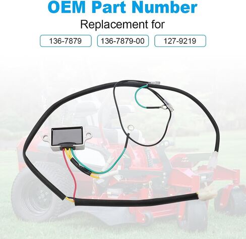 Voltage Regulator with Harness Compatible with Exmark Quest Radius E S Series Toro TimeCutter Titan Z-Master Replacement for 136-7879 136-7879-00 127-9219 in Saudi Arabia