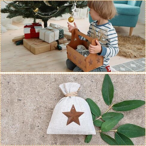 Alrhso 30 Pcs Metal Star for Crafts, Rusty Barn Stars 3D Star Ornaments Antique Rusty Metal Stars Decoration for Vintage Farmhouse Wall Decor Christmas Decoration (3 Sizes, 1", 1.5", 2") in Kuwait