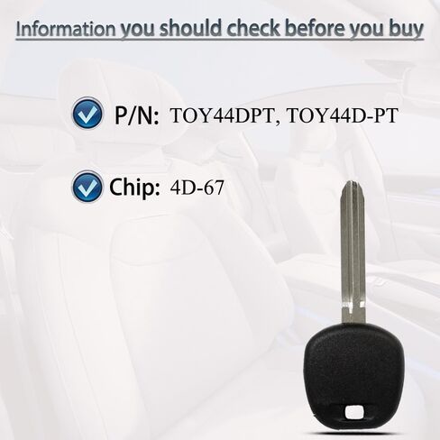 4D-67 رقاقة TOY44D-PT استبدال مفتاح الإشعال المستجيب لـ 2003-2010 Toyota 4Runner Camry Corolla Highlander Rav4 Sienna Tacoma Tundra Scion XB Locksmith مطلوب in Saudi Arabia