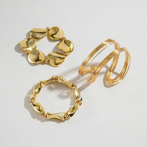Chunky Gold Bracelet for Women Gold Chunky Cuff Bangles Bracelets for Women Trendy Non Tarnish Jewelry Gifts in Saudi Arabia