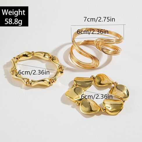Chunky Gold Bracelet for Women Gold Chunky Cuff Bangles Bracelets for Women Trendy Non Tarnish Jewelry Gifts in Saudi Arabia