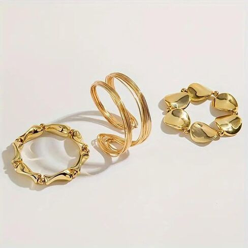 Chunky Gold Bracelet for Women Gold Chunky Cuff Bangles Bracelets for Women Trendy Non Tarnish Jewelry Gifts in Saudi Arabia