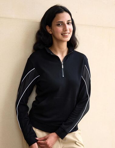 Merino Wool Quarter Zip Pullover for Women for Sport Workout, Thermal Collared Soft Cozy Sweatshirts for Women in Kuwait