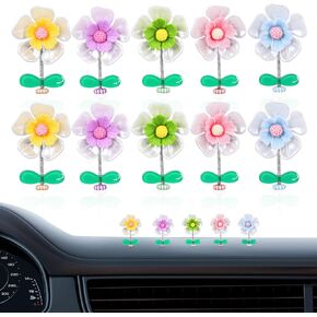 NOLITOY 10 Pcs Product Bouquet Plant bobbleheads Dolls Dash Board Shake Your Head Miniature Flowerpot Small Flower car Decoration Car Dashboard Decorations Accessories Swing in Saudi Arabia