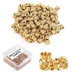 120pcs 3D Printing Brass Nuts, M3x4x5mm Threaded Heat Set Inserts Knurled Brass Nuts Heat Embedment Nut for 3D Printing Parts Loptop Automotive Plastic Shell