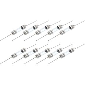 MECCANIXITY 10pcs Glass Tube Fuses, Axial-with Lead Wire 5x20mm 6.3A 250V for Replacing or Repairing Many Home Electronics (F6.3A) in Kuwait