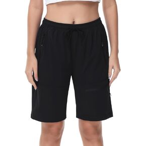 Women's Cargo Shorts with Zipper Pockets Quick Dry Lightweight Summer Shorts for Women Outdoor Hiking Travel