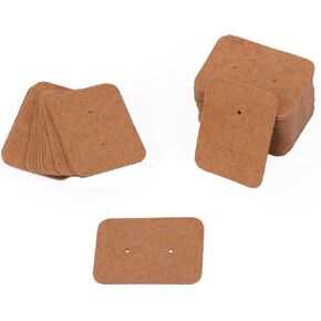 TIAMALL 300 PCS Earring Display Cards Kraft Paper Earrings Tags Ear Stud Earring Card (Brown)