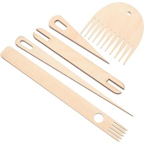 COHEALI 1 Set Crochet Hooks Crochet Needle Tool Wooden Knitting Fork Shuttles Weaving Stick Wooden Knitting Needle Sewing Handcrafts Supplies Accessories Loom Tapestry Beech Suite