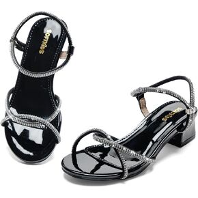 Girls Sandals Low Heels Girl Dress Shoes Open Toe Flower Girl Wedding Party for Toddler Little Big Kid