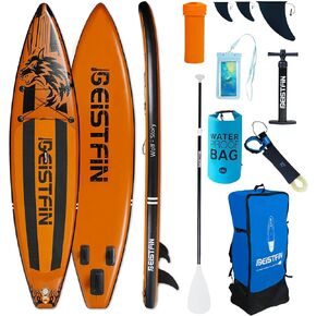Inflatable Stand Up Paddle Boards with Premium SUP Accessories, 10'6"/11'6"*33"*6" Ultra-Light ISUP, Anti-Slip EVA Deck, Puncture Resistant Inflatable Paddle Board for Adults