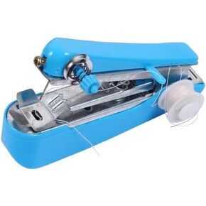 Blue Handheld Sewing Machine, Portable Mini Manual Sewing Machine Handy Needlework Tool Mini Sewer Machine Hand Stitcher Sewing Machine, Quilting Arts, Crafts and Sewing 1 Unit