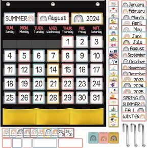 89pcs Classroom Monthly Calendar Pocket Chart Cards for Classroom Homeschool Needs