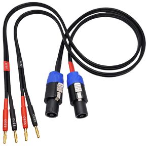 CESS-274-6f Super Soft Silicone 12 Gauge Wires Banana Plug to Speakon Speaker Cable (6 Feet)