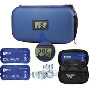 Insulin Cooler Travel Case with 2 Ice Pack, TSA Approved 24h Portable Insulated Refrigerated Diabetics Medicine Carrying Bag with Thermometer Temperature Display Medicine Organizer Bag in Kuwait