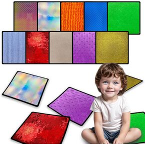 10 Sets Sensory Mats for Autistic Children Textured Sensory Tiles Toddlers with Sensory Lssues Tactile Sensory Walls Fidgeting Educational Activity (Various Shapes)
