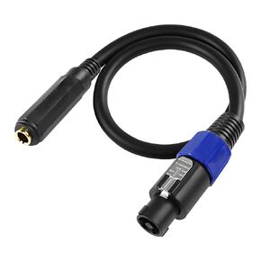 MEIRIYFA Speakon to 1/4 Mono Speaker Cable, Right Angle 6.35mm (1/4") TS Male Plug to Speakon Male Speaker Audio Cord with Twist Lock - 0.5M