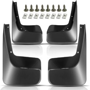 YHTAUTO Set of 4 Mud Flaps Splash Guards Accessories Replacement for Dodge Grand Caravan 11-17, Chrysler Town & Country 11-17, Mini Passenger Van, Without Running Boards, Front and Rear LH RH, Black