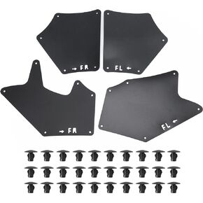 Splash Guards Fender Liner Shields with Clips Retaining Retainer for Toyota Tundra Sequoia 2007-2020 Replaces 53737-0C030 53736-0C030 53739-0C020, Mud Flaps Mudflaps Mudguards