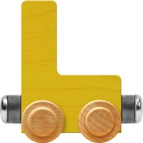 Maple Landmark NameTrains Bright Letter Car L - Made in USA (Yellow)