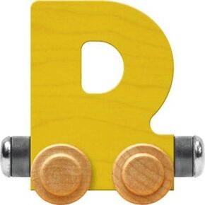 Maple Landmark NameTrains Bright Letter Car D - Made in USA (Yellow)