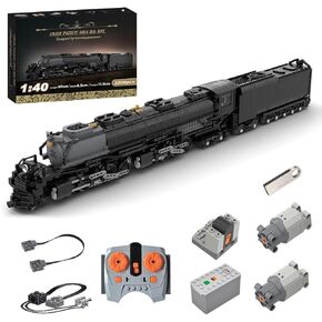 Union Pacific 4014 Big Boy Train Building Blocks, 1/40 Scale Dynamic RC Steam Locomotive Train Building Kit, MOC-89126 Train Construction Toy for Adults (3200 Pieces)