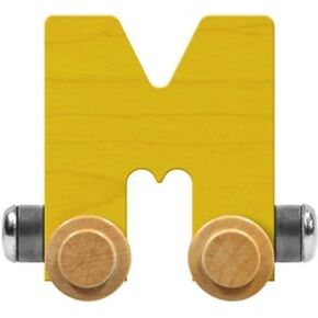 سيارة Maple Landmark NameTrains Bright Letter M - صنع في الولايات المتحدة الأمريكية (أصفر)