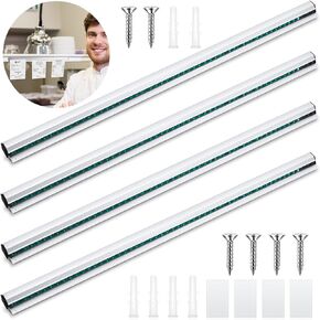 Jinei 4 Pcs Ticket Holder for Restaurant Aluminum Receipt Holder Ticket Rail Silver Kitchen Slide Check Rack Order Rack for Commercial Office Cafes Pubs Bars Restaurant(36 Inch)