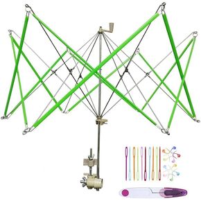 Yarn Swift Yarn Ball Winder with Easy Installation for Yarn Storage, Contain 1 Pcs Scissors + 10PS Knitting Stitch Markers + 10PS Plastic Needles