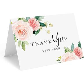 مجموعات Bliss الأزهار بطاقات الشكر، 25 حزمة، 4x6، نمط بوهو، وشملت المظاريف in Kuwait