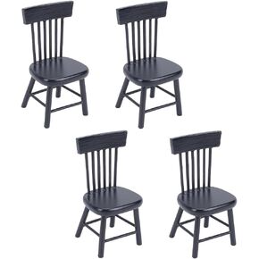PH PandaHall 4pcs Dollhouse Furniture Chairs 1/12 Miniature Chairs Mini Wood Chair Tiny Furniture Model Chair for Wedding Christmas Dollhouse Dinning Room Home Decor Photography Props 1.5x1.6x3.3inch