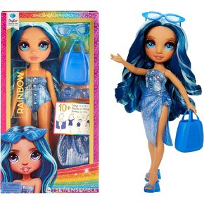 Rainbow High Swim & Style Skyler, Blue 11" Fashion Doll with Shimmery Wrap to Style 10+ Ways, Removable Swimsuit, Sandals, Fun Play Accessories, Great Toy Gift for Girls Kids Ages 4-12 Years in Saudi Arabia
