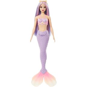 Barbie Mermaid Dolls with Fantasy Hair and Headband Accessories, Mermaid Toys with Shell-Inspired Bodices and Colorful Tails