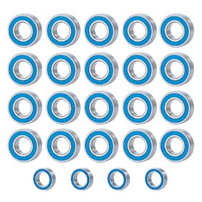 24PCS Steel Rubber Sealed Ball Bearing Kit for Tamiya Super Clodbuster & Super Clodbuster & Bullhead RC Crawler Car Upgrade Parts