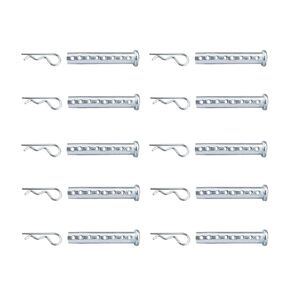 Heavy Duty Adjustable Clevis Pin ,Fastener Tool Size 1/4 x 2inch Zinc Steel 8 Holes W/ Matching R- Clip (10)