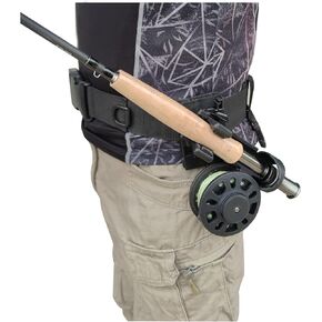 Fly Fishing Rod Holder,3rd Hand Belt Clip Rod Holder,Fly Fishing Wader Belt,Fishing Belt, for Fly Fishing and Spinning Rods