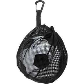 Single Ball Bag with Clip,Ball Storage Bag,Mesh Carry Bag with Zipper Pocket,Mesh Bag Storing Various Balls,Drawstring Sling Back Bag for Carrying Basketball Volleyball Soccer Football Ball Net Bag