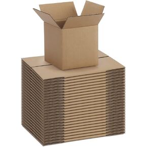 CRUGLA 4x4x4 Small Shipping Boxes for Packing Boxes, Corrugated Mailing Box, 25 Packs