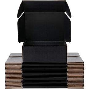 8x4x4 Black Shipping Boxes Set of 20, Corrugated Cardboard Boxes - for Small Business Supplies Packaging, Packing Boxes, Mailer Boxes and Gift Box