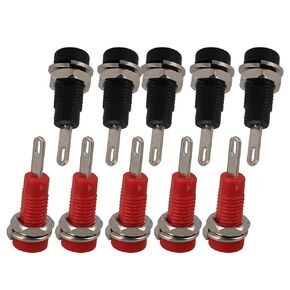 BQLZR 2mm Step Type Multimeter Detect Probe Binding Post Banana Jack Socket Panel Mount Pack of 10