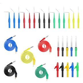 110PCS Automotive Circuit Test Lead Kit, Multimeter Leads Kit,Multi Function Auto Diagnostic Tools with Power Back Probes Test Lead Set Wire Connectors Set with Black Carrying Case,Alligator Clips